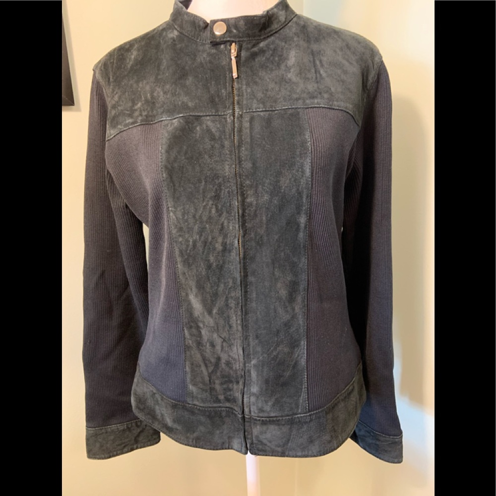 Women’s Suede, knit  and silk blazer